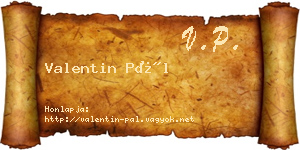Valentin Pál névjegykártya